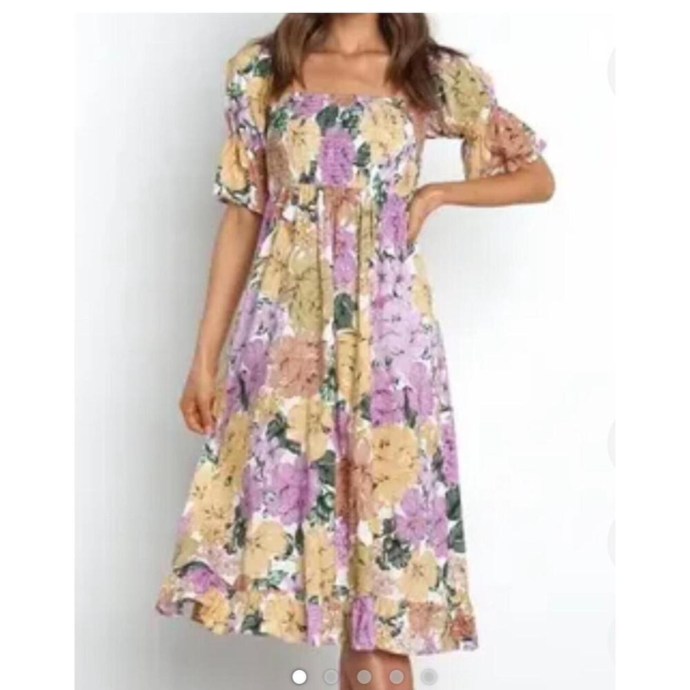 White and floral dress XL
